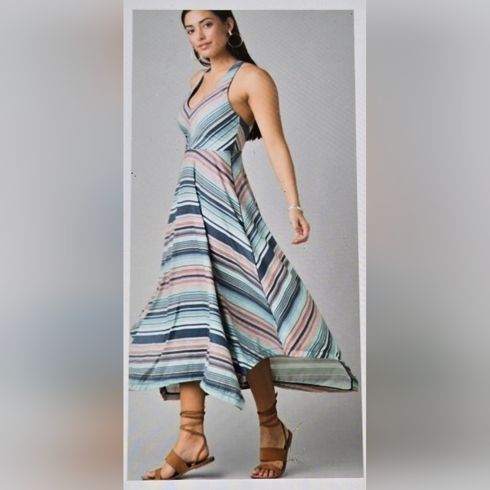 Prana Josepina NWT Pastel Striped Spring Dress Size XL